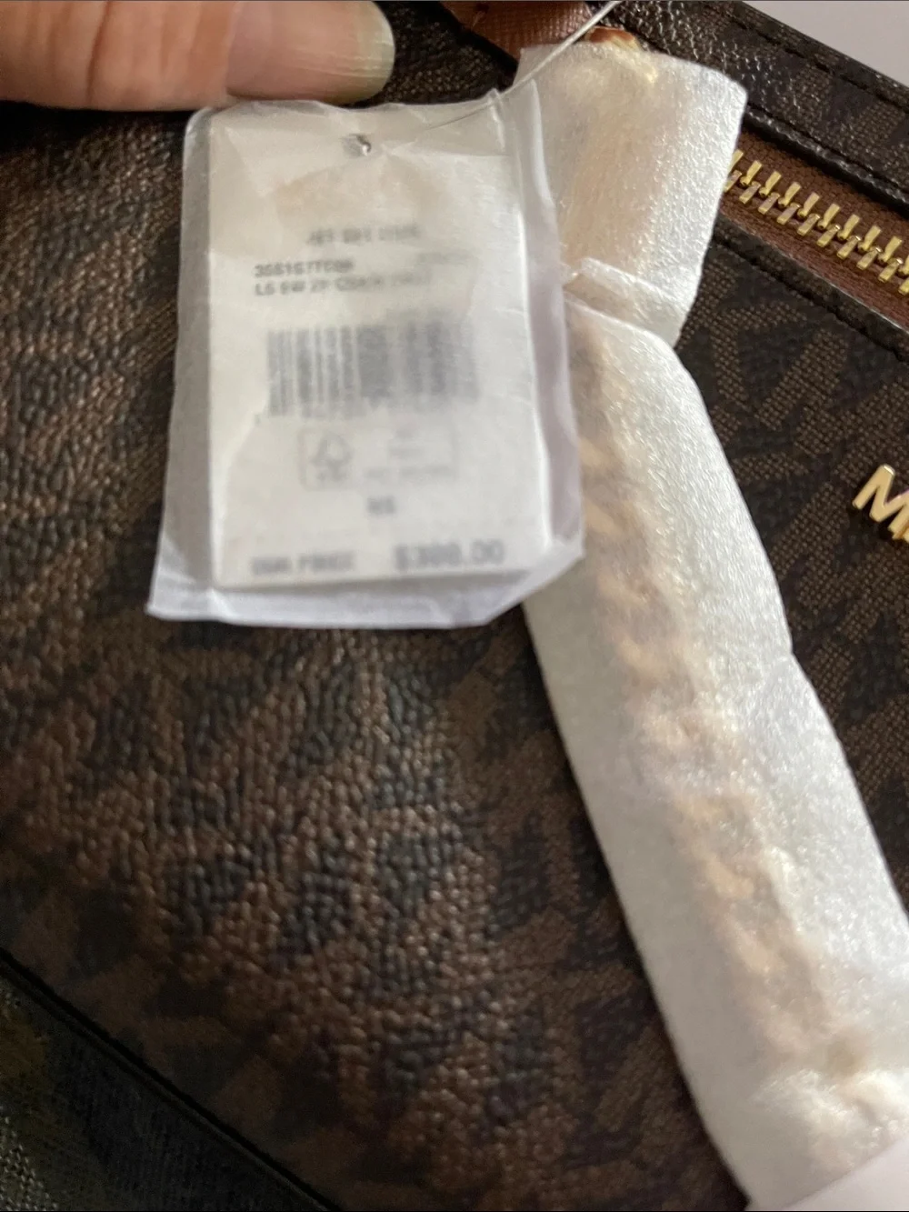 Michael Kors Brown and Tan MK Signature Crossbody Bag